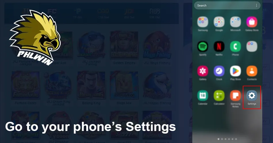 phlwin apk install Step 1