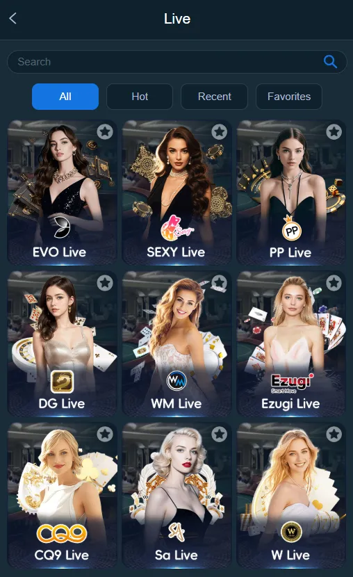 Live Casino Games on Phlwin